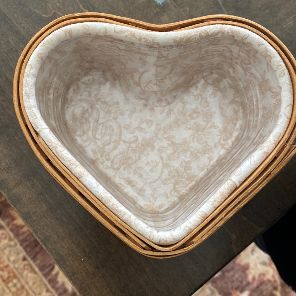Longaberger Heart shaped basket. Original made in Dresden Ohio perfect condition